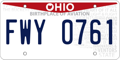 OH license plate FWY0761