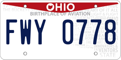 OH license plate FWY0778