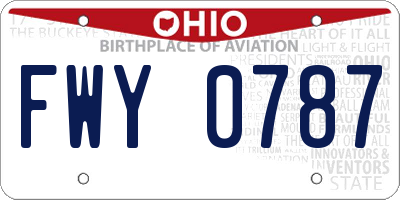 OH license plate FWY0787