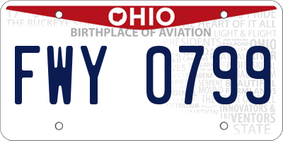 OH license plate FWY0799