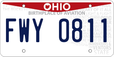 OH license plate FWY0811