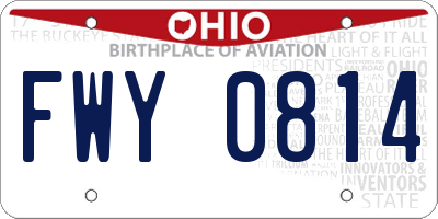 OH license plate FWY0814