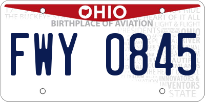 OH license plate FWY0845