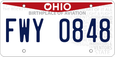 OH license plate FWY0848