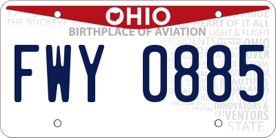 OH license plate FWY0885