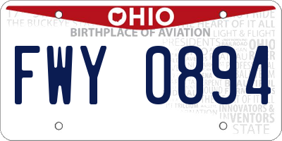 OH license plate FWY0894