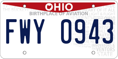 OH license plate FWY0943