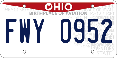 OH license plate FWY0952