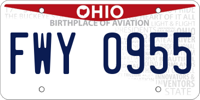 OH license plate FWY0955