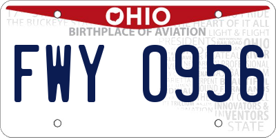 OH license plate FWY0956