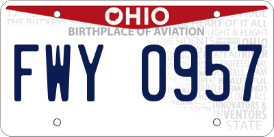 OH license plate FWY0957