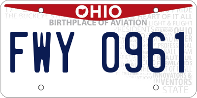 OH license plate FWY0961