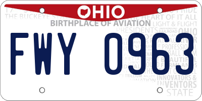 OH license plate FWY0963