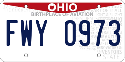 OH license plate FWY0973