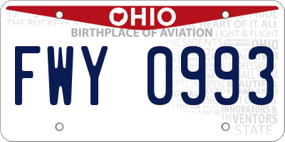 OH license plate FWY0993