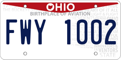 OH license plate FWY1002