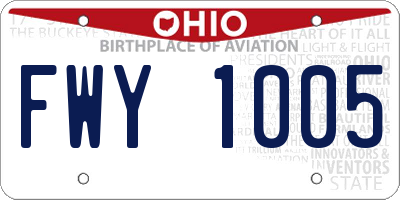 OH license plate FWY1005