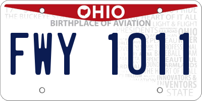 OH license plate FWY1011