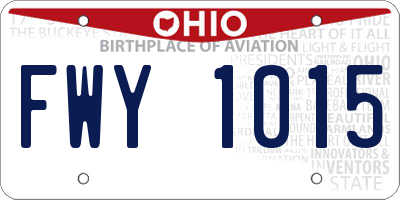 OH license plate FWY1015