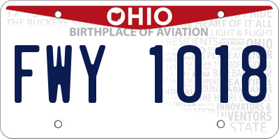 OH license plate FWY1018