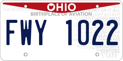 OH license plate FWY1022