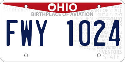 OH license plate FWY1024