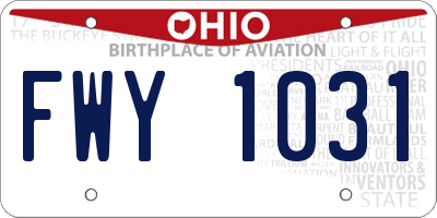 OH license plate FWY1031