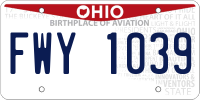 OH license plate FWY1039