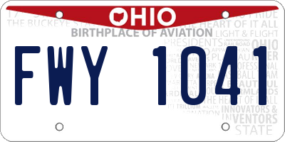 OH license plate FWY1041