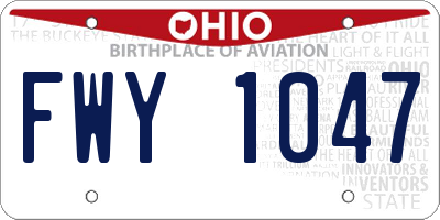 OH license plate FWY1047
