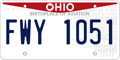 OH license plate FWY1051