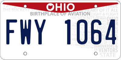 OH license plate FWY1064