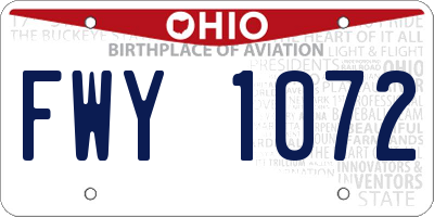 OH license plate FWY1072