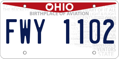 OH license plate FWY1102