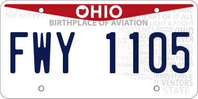 OH license plate FWY1105