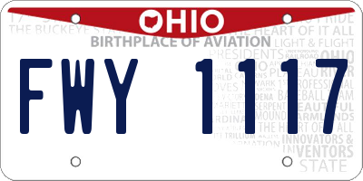 OH license plate FWY1117