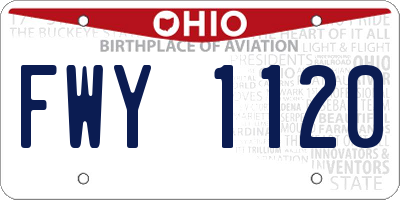 OH license plate FWY1120