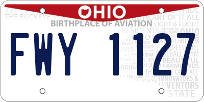 OH license plate FWY1127