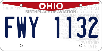 OH license plate FWY1132