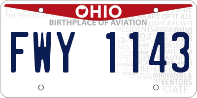 OH license plate FWY1143