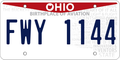 OH license plate FWY1144