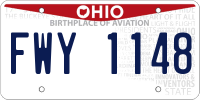 OH license plate FWY1148