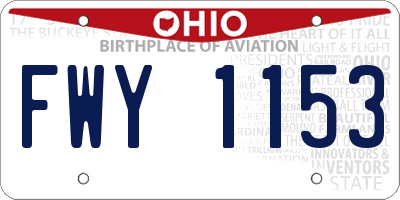 OH license plate FWY1153