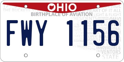OH license plate FWY1156