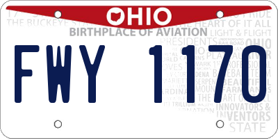 OH license plate FWY1170