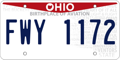 OH license plate FWY1172