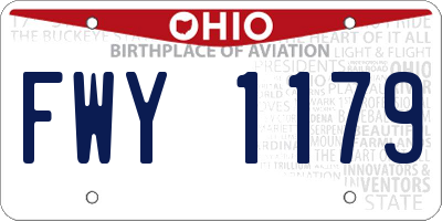 OH license plate FWY1179