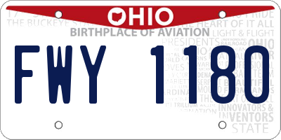 OH license plate FWY1180