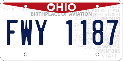 OH license plate FWY1187