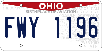 OH license plate FWY1196